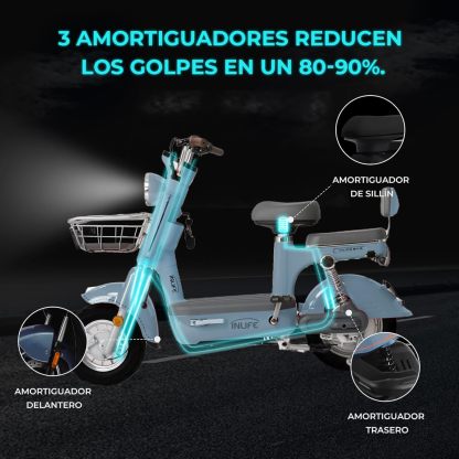 400W Bicicleta Eléctrica Potente, Bicicleta Electrica para Adultos de 40km/h, Rango de 60-70km Eike, Batería de Plomo de 48V/20Ah, Perfecto para Carreteras y Desplazamientos Diarios