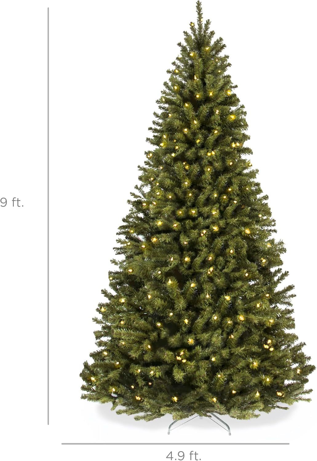 Best Choice Products - Árbol de Navidad Artificial de Abeto preiluminado de 7 pies para el hogar, Oficina, decoración de Fiesta con 550 Luces incandescentes, 1346 Puntas de Rama, fácil Montaje