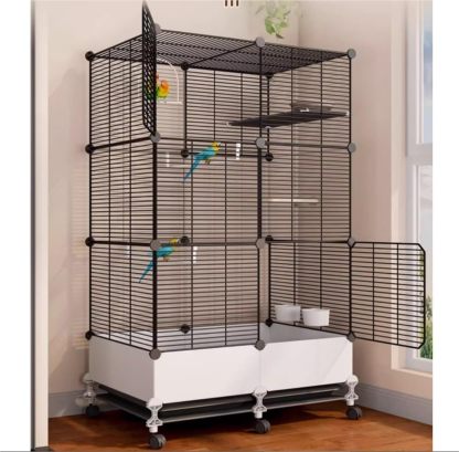 🐦 Jaula para Pájaros de Metal 54" con Ruedas | Jaula Alta para Loros y Aves Grandes | Diseño Resistente, Espaciosa y Fácil de Mover | Ideal para Hogar