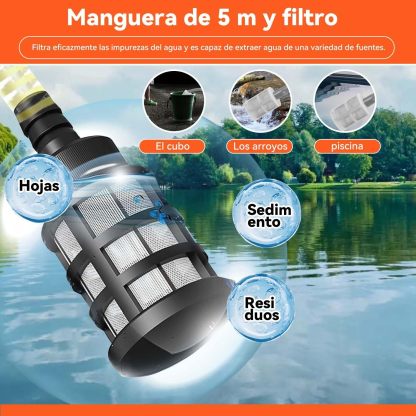 ACOVARK Hidrolavadora Inalámbrica Portátil con 2 Boquillas y Cañón de Espuma, Pistola para Hidrolavadora con Manguera de 5m, Alcance de 6-8 Metros, con Caja de Herramientas, para Pisos y Vehículos