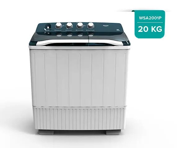Lavadora doble tina Hisense 20 kg semiautomática carga superior WSA2001P-lavadora pegatinas