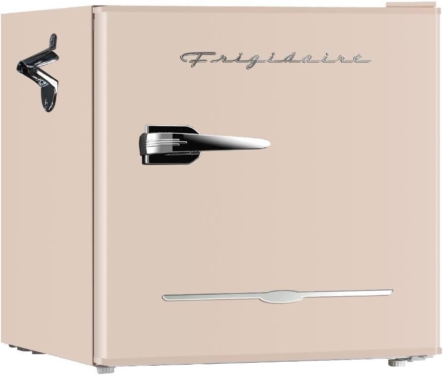 ❄️ Mini Refrigerador Retro Frigidaire EFR176 Rosa 1.6 Pies Cúbicos, Abridor de Botellas Incorporado, Ideal para Oficina, Dormitorio y Residencia Estudiantil