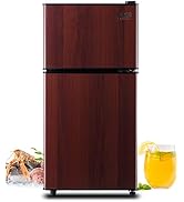❄️ KRIB BLING Refrigerador Compacto 3.5 Pies Cúbicos con Congelador Integrado, Doble Puerta, Termostato Ajustable 7 Niveles, Ahorro de Energía, Color Plateado