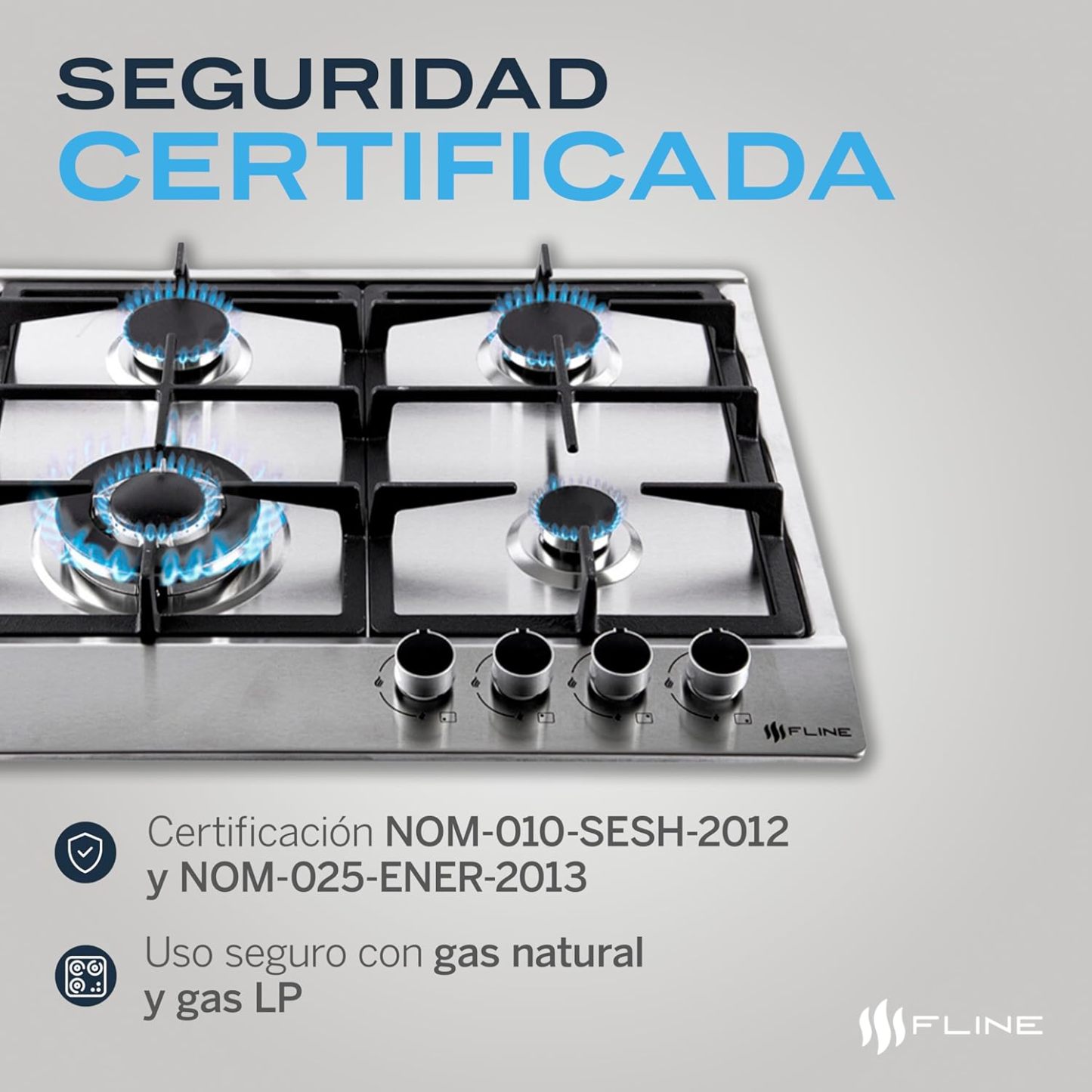 Parrilla De Gas Empotrable 4 Quemadores | Vidrio Templado | Gas LP Y Gas Natural | Encendido Electrónico | Estufa De Mesa | Parrilla De Inducción | Fácil Limpieza
