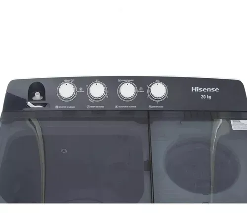 Lavadora Semiautomática Doble Tina 20kg Hisense Wsa2001p
