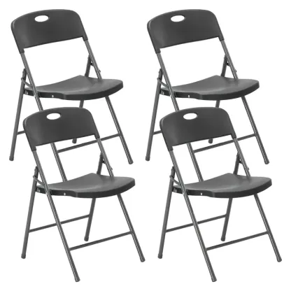 【Excelente relación calidad-precio】 Sillas plegables con respaldo ergonómico — De plástico resistente, apilables y portátiles — Capacidad de carga de 330 lb — Ideales para el hogar, oficina, fiestas, bodas, patios y jardines — Uso en interiores y exterior