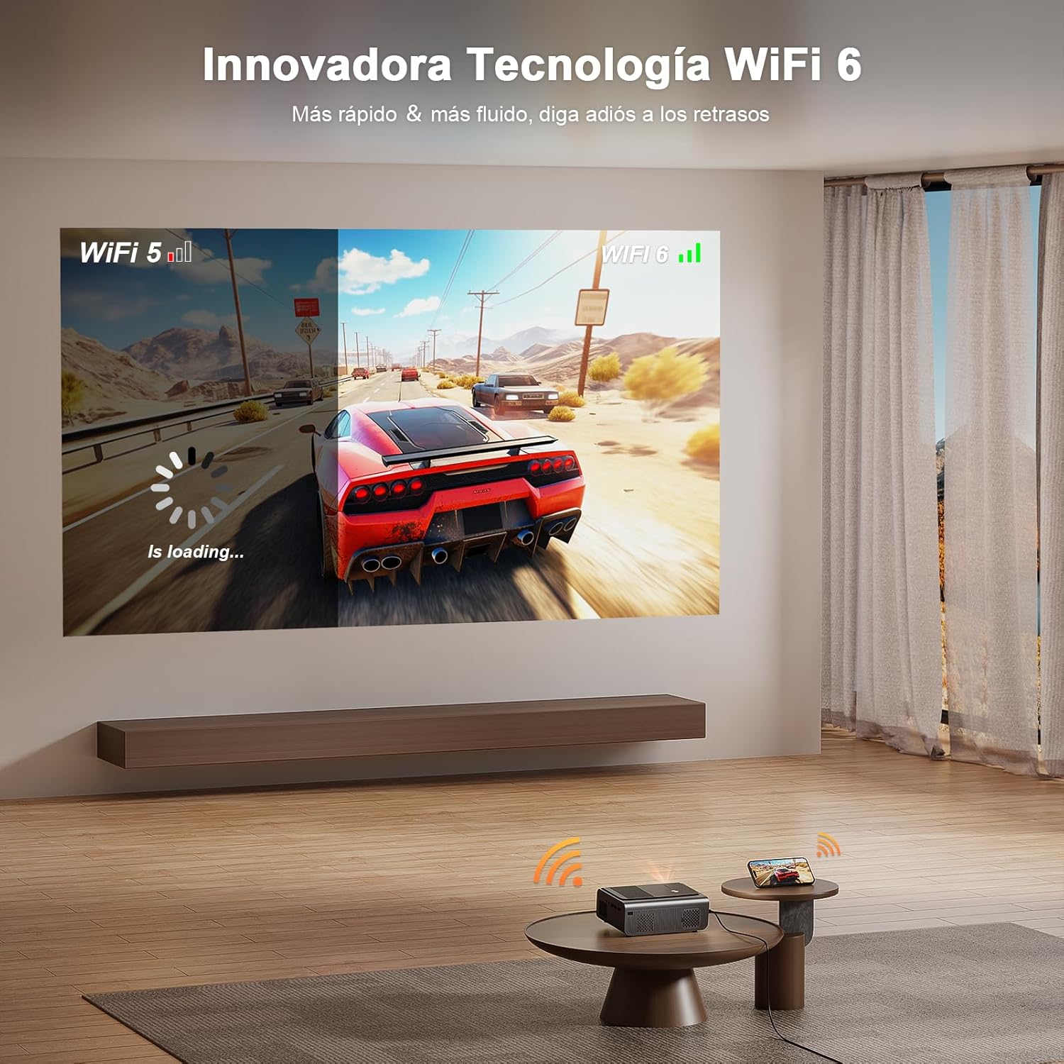 【AI Auto Focus & Keystone】 Proyector 4K Soporte, XuanPad Proyector Bluetooth WiFi6, 26000L 1080P Proyector Portatil Inteligente, Proyector para Cine en Casa con trípode para iOS/Android/TV Stick