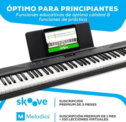 Alesis Melody 61 - Piano eléctrico con 61 teclas, Teclado Musical con altavoces, audífonos, micrófono, soporte para piano, atril y taburete