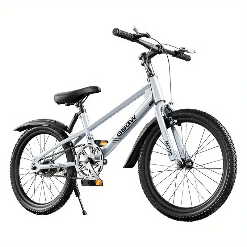 Youngsters' 24-Inch Mountain Bike - Durable Carbon Fiber & Iron, Perfect for Boys & Girls, Ideal for Outdoor Fun - White/Blue