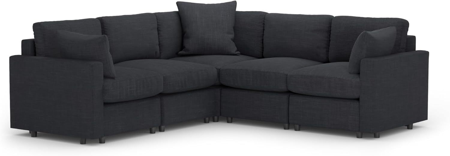 MODISOFA - Sofá Sala Esquinera Modular con Otomano | 6 Plazas | Beige | + Pillow Pack | Fácil de Ensamblar y Adaptable | Envío Gratis