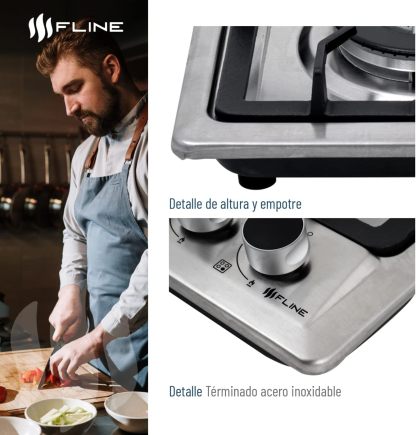 Parrilla De Gas Empotrable 4 Quemadores | Vidrio Templado | Gas LP Y Gas Natural | Encendido Electrónico | Estufa De Mesa | Parrilla De Inducción | Fácil Limpieza