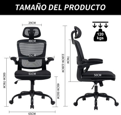 HOMEMAKE FURNITURE Silla Oficina ergonómica de Respaldo Alto con Soporte Lumbar Ajustable Altura reclinable descansabrazos Ajustables Silla Gamer sillas para Escritorio Silla ergonomica Rosa