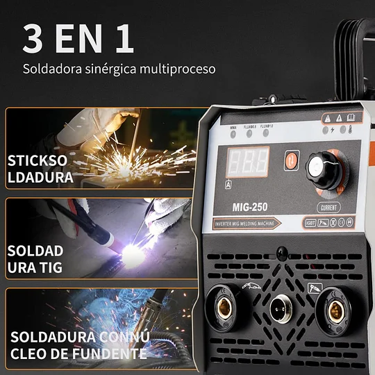 Soldadora portátil de doble voltaje 110/220V con inversor digital IGBT y pantalla digital LED