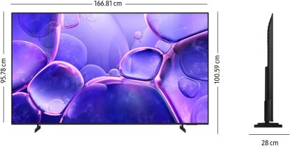 SAMSUNG 75" Crystal UHD U8000F 4K, Procesador Crystal, Diseño Metálico, Knox Security, Escalado 4k, Smart TV (2025)