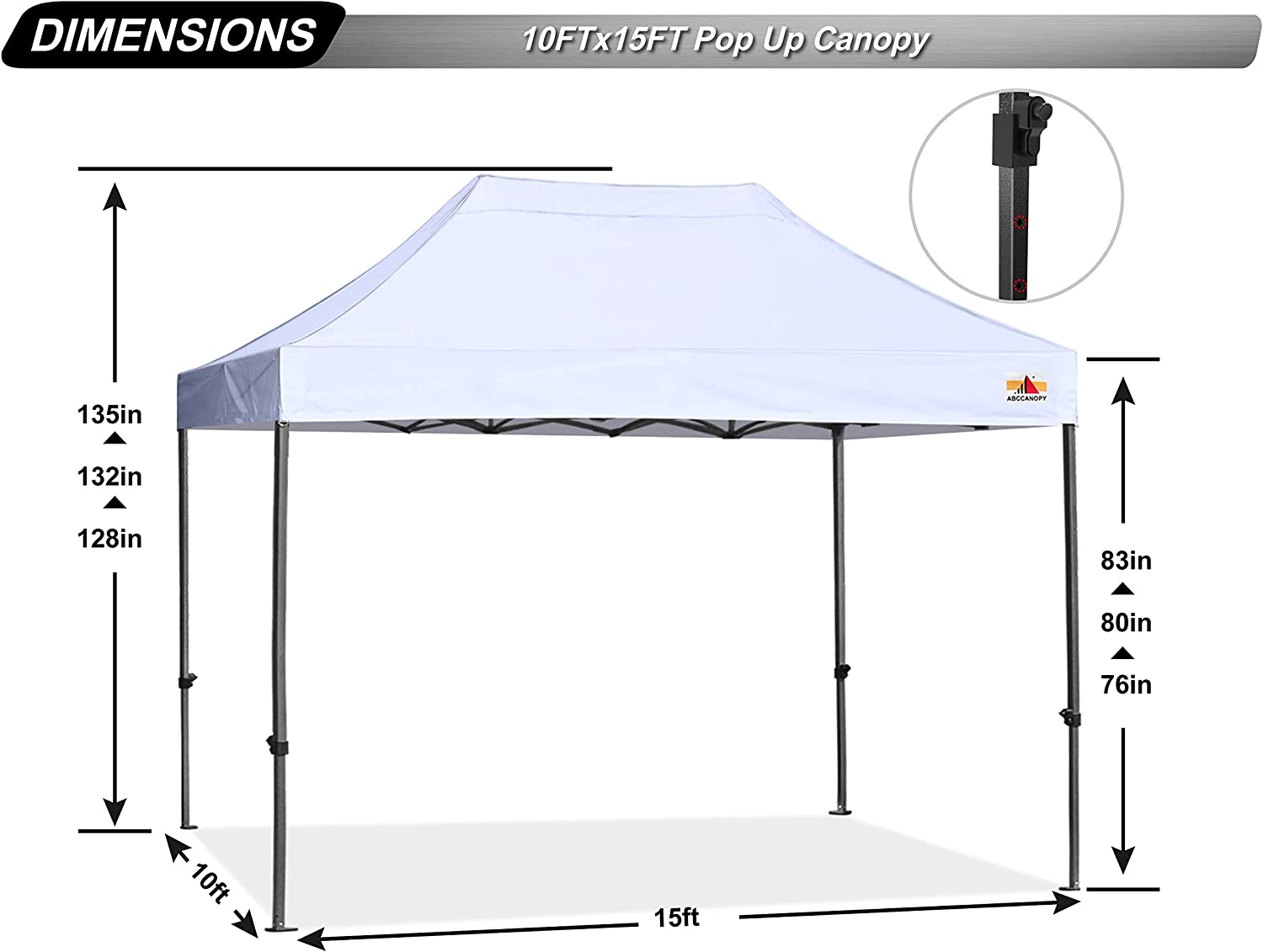 ABCCANOPY Kingkong-Series - Juego de Dosel instantáneo Comercial de 10 x 10 pies (Incluye Bolsa de Transporte de 30 Colores), Azul (Sky Blue)