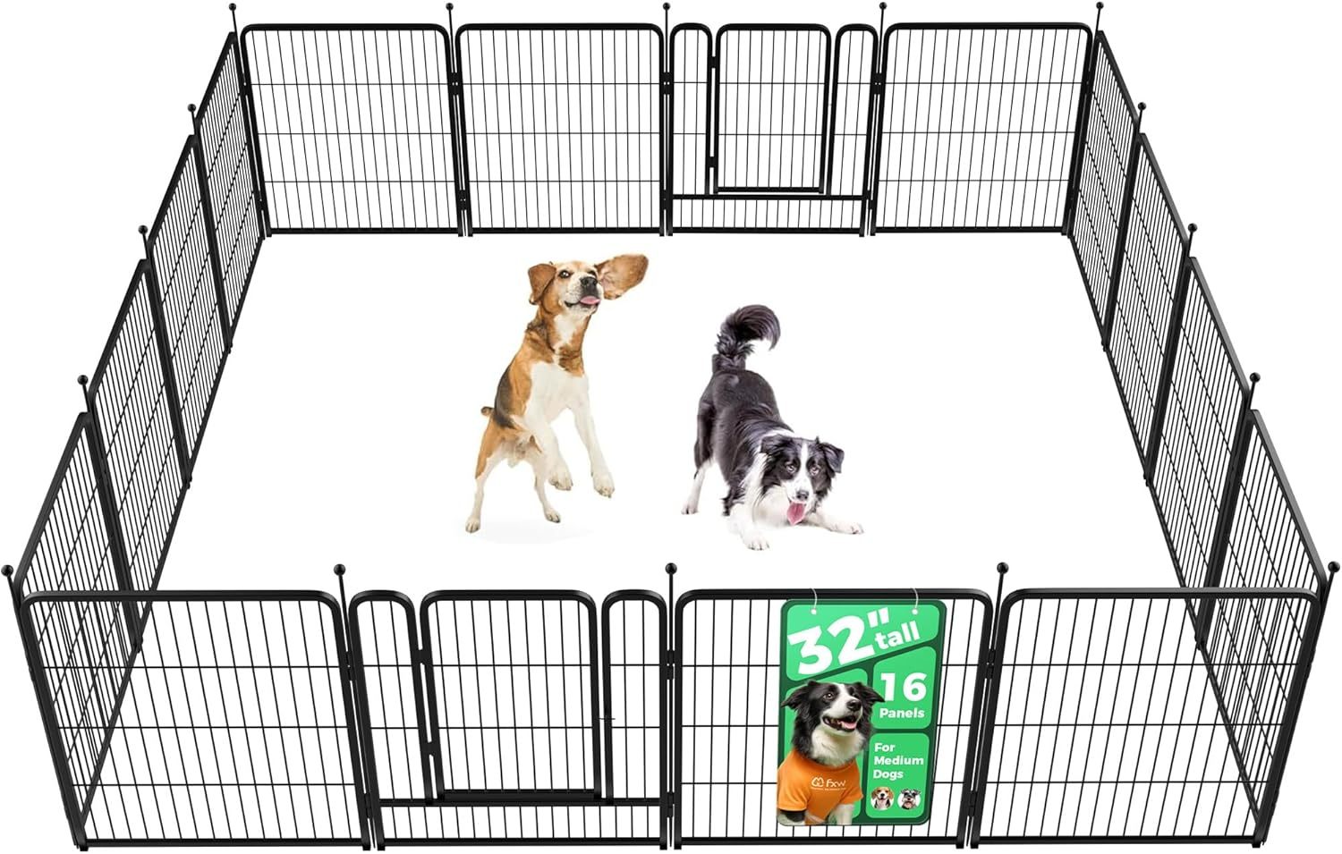 FXW Rollick Corral para Perros para Patio, RV Camping│Patentado, 24 Pulgadas 8 Paneles
