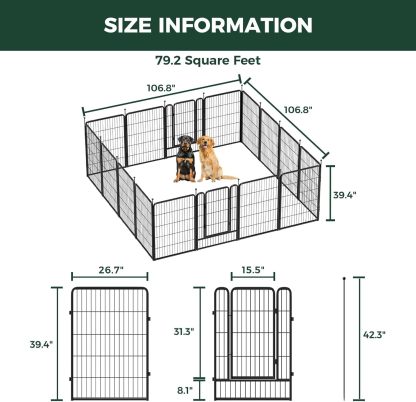 FXW Rollick Corral para Perros para Patio, RV Camping│Patentado, 24 Pulgadas 8 Paneles