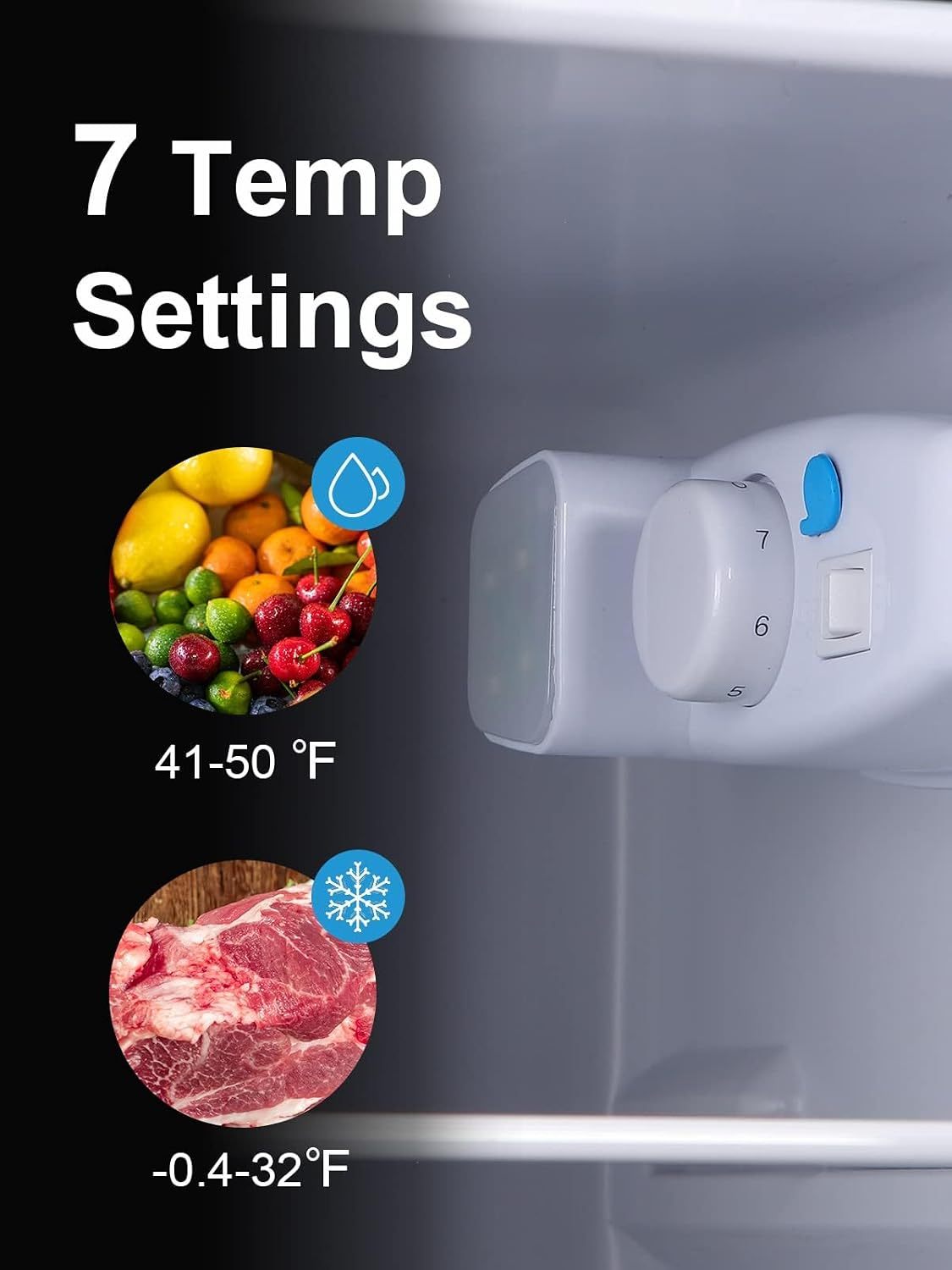 ❄️ KRIB BLING Refrigerador Compacto 3.5 Pies Cúbicos con Congelador Integrado, Doble Puerta, Termostato Ajustable 7 Niveles, Ahorro de Energía, Color Plateado
