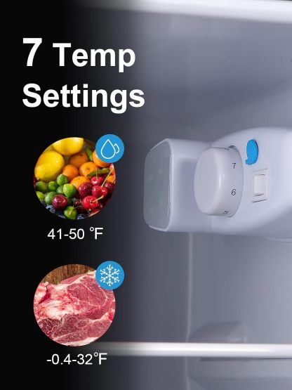 ❄️ KRIB BLING Refrigerador Compacto 3.5 Pies Cúbicos con Congelador Integrado, Doble Puerta, Termostato Ajustable 7 Niveles, Ahorro de Energía, Color Plateado