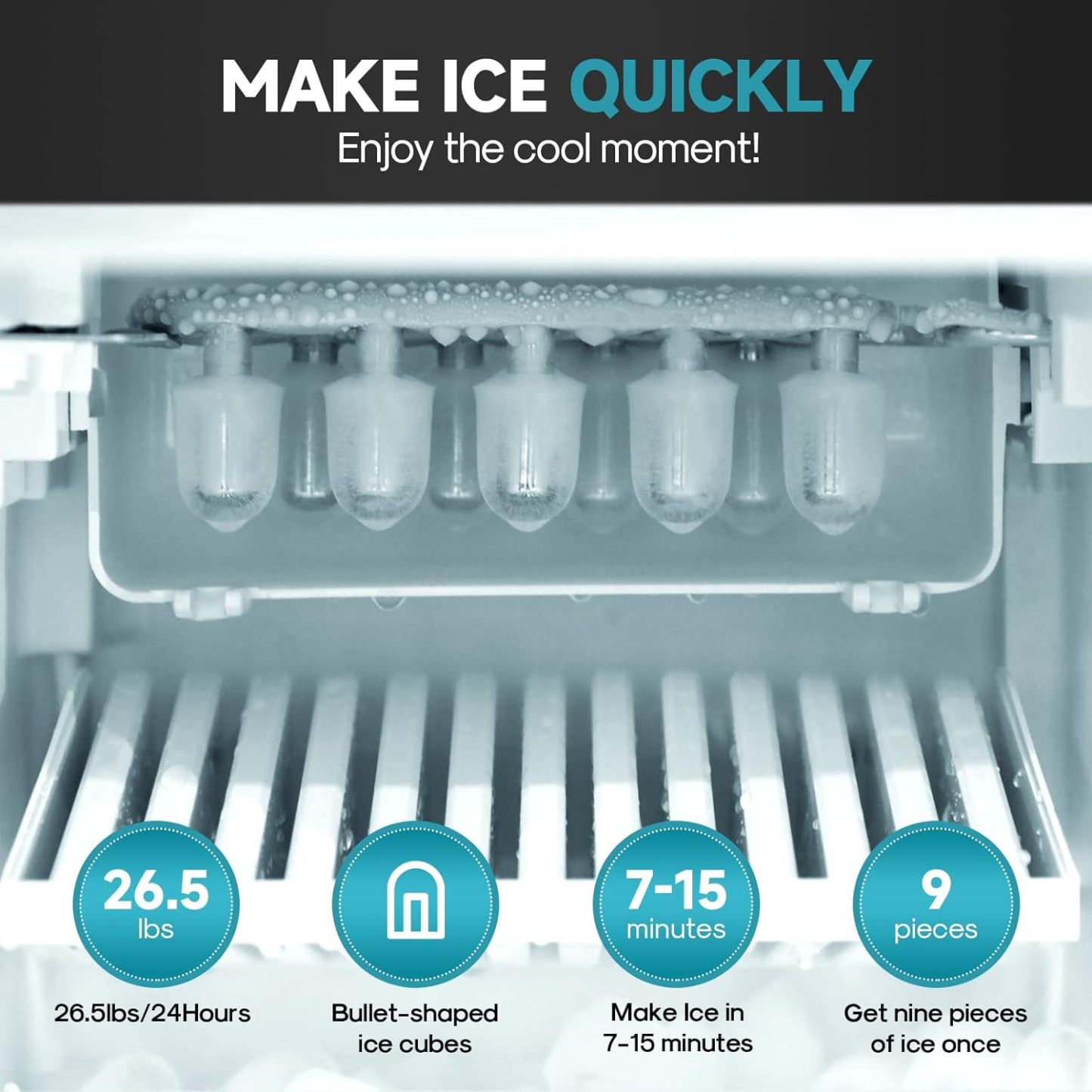 ICEPURE - Dispensador de agua 3 en 1 con máquina de hielo integrada, agua caliente y fría temperatura y hielo bala, carga superior de 2, 3 o 5 galones, 24 libras por máquina de hielo de 24 horas,