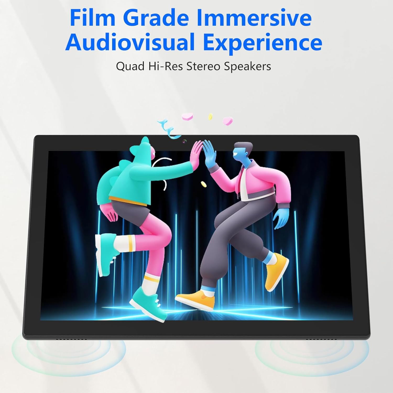 Tablet con teclado 2 en 1, Android 11, 10.1 pulgadas FHD, con teclado/mouse/funda/lápiz capacitivo/película templada, 64 GB+2 GB, Wi-Fi, cámara dual 8 MP, procesador quad core, batería 6,000 mAh, rosa
