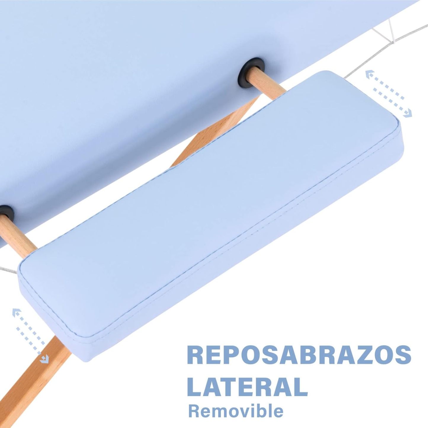 Onof Cama de Masaje Plegable de 3 Secciones y 8 Niveles de Altura Ajustable con Estuche Portátil para Uso Profesional Fisioterapia SPA Tatuajes Facial (Azul Maya)