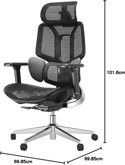 🪑Hbada E3 Air Silla de Oficina Ergonómica, Soporte Lumbar Dinámico de 3 Zonas, Reposacabezas Ajustable 3D, Reposabrazos 3D, Silla de Ordenador Giratoria