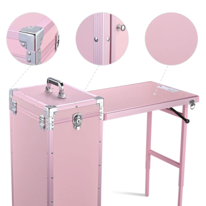 Mesa de maquillaje con ruedas para manicura