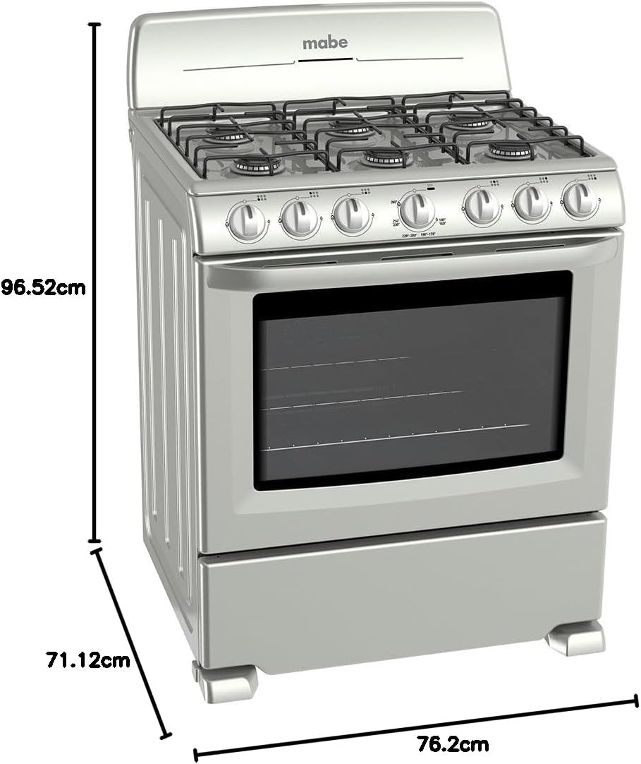 Mabe EM7620BAIS1 Estufa de Piso, 76 cm, color Silver