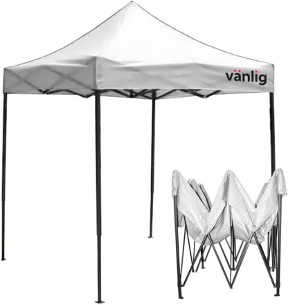 VANLIG | Carpa Toldo Plegable 2x2m | Impermeable, para Uso Temporal y Comercial | Fácil de Armar | Protección Solar UV | Ideal para Jardín, Eventos y Exterior | Color Negro