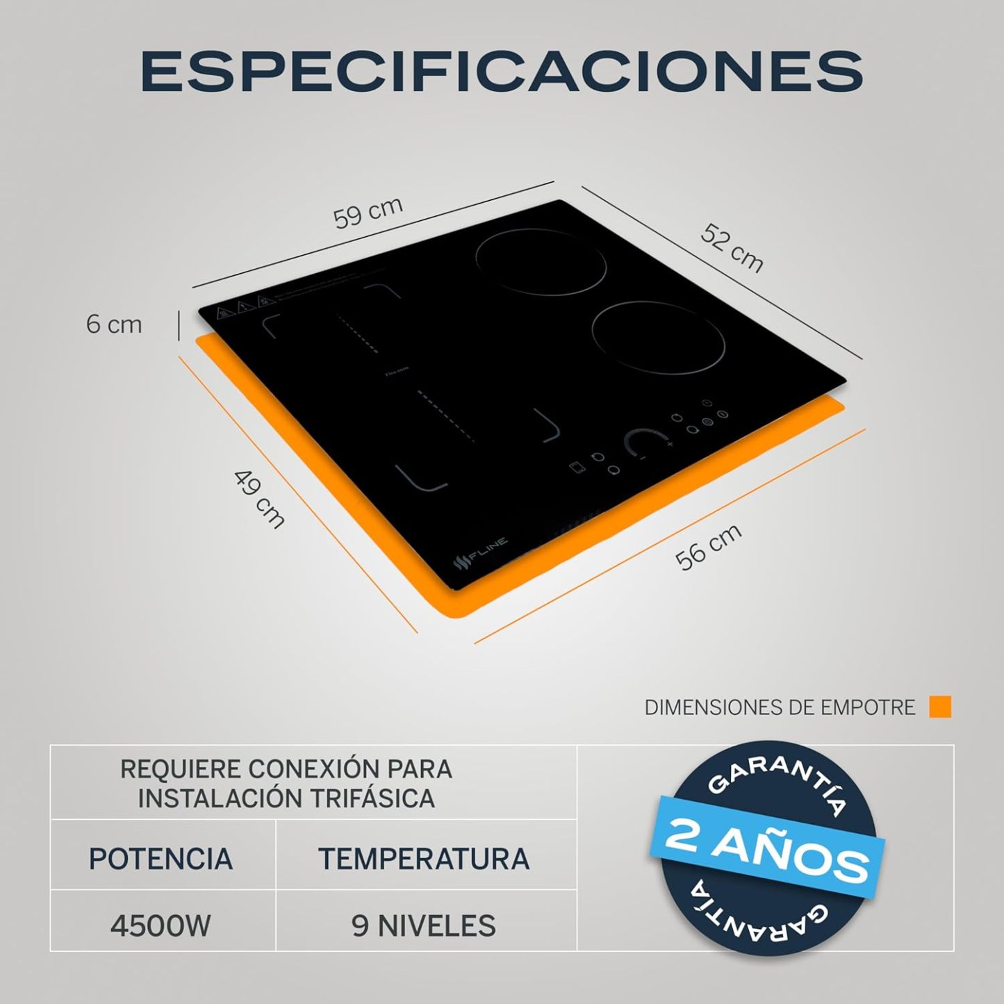 Parrilla De Gas Empotrable 4 Quemadores | Vidrio Templado | Gas LP Y Gas Natural | Encendido Electrónico | Estufa De Mesa | Parrilla De Inducción | Fácil Limpieza