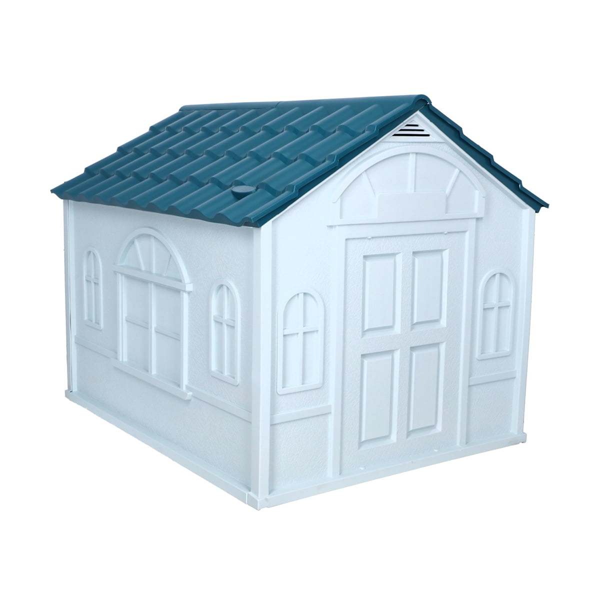 Casa para Perro Grande MascoAmigo con Puerta Metálica-Térmica- de plástico 98x82x84 cm Azul