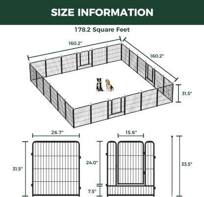 FXW Rollick Corral para Perros para Patio, RV Camping│Patentado, 24 Pulgadas 8 Paneles