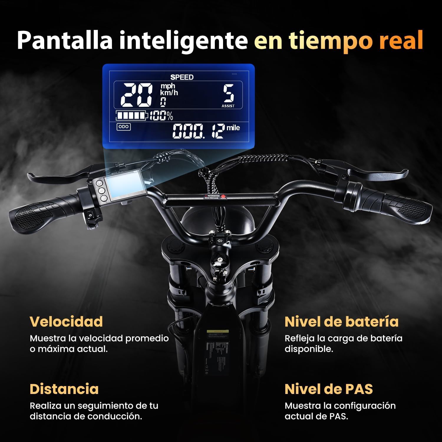 CYCROWN CycRun Bicicleta Electrica para Adultos, Moto Electrica con Potencia Máxima del Motor 1000W,Autonomía 70-90KM, Velocidad de 35KM/H, con 20" Neumático Moto Bicicleta de Montaña