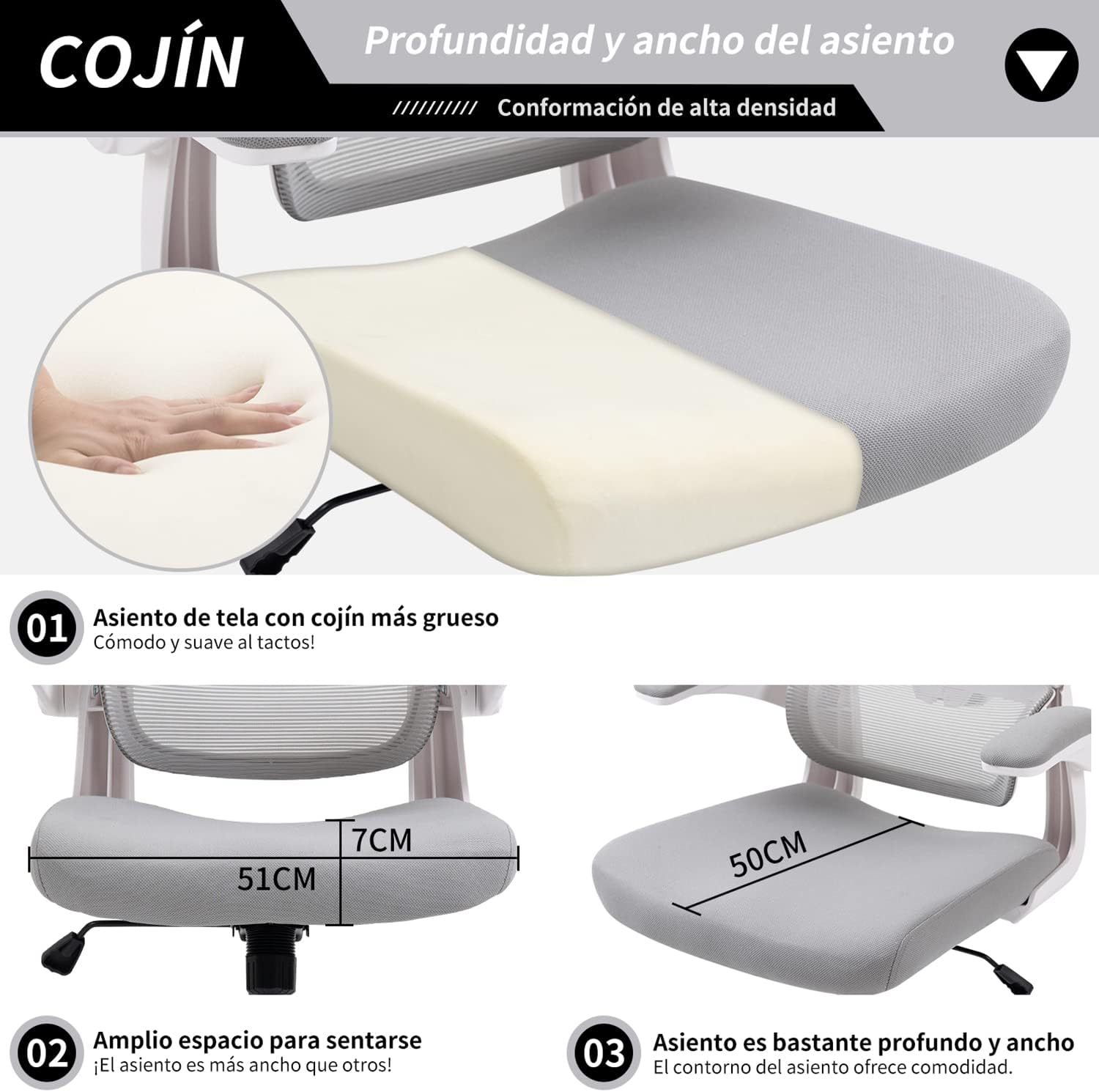 HOMEMAKE FURNITURE Silla Oficina ergonómica de Respaldo Alto con Soporte Lumbar Ajustable Altura reclinable descansabrazos Ajustables Silla Gamer sillas para Escritorio Silla ergonomica Rosa