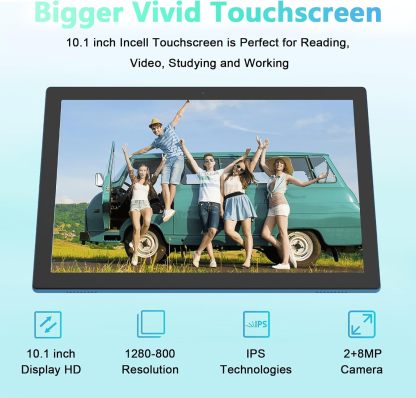 Tablet Android 15 de 10 pulgadas, 18 GB de RAM+128 GB de ROM/2 TB expandible, tabletas 2 en 1 con funda de teclado, lápiz capacitivo de mouse, procesador de cuatro núcleos de 2.0 GHz, visualización