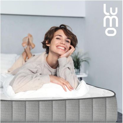 Colchon Premium 7 Capas de Memory de Grosor Transpirable Brinda Frescura al Dormir Anti Ácaros e Hipoalergénico| Enviado en Caja (Blanco, Matrimonial, 18, Centímetros)