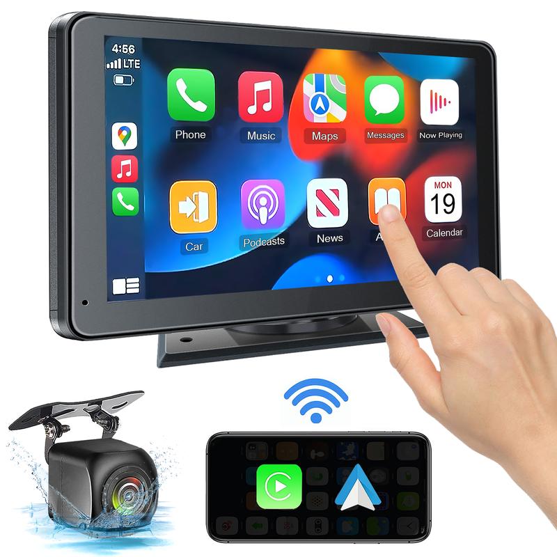 【Hieha】Regalo de Año Nuevo: 2026 La pantalla portátil más nueva de Carplay para automóvil, pantalla táctil IPS de 7 pulgadas, Compatible con CarPlay y Android Auto, Cámara de Respaldo, estéreo para automóvil, soporte para GPS, Bluetooth, FM, WiFi
