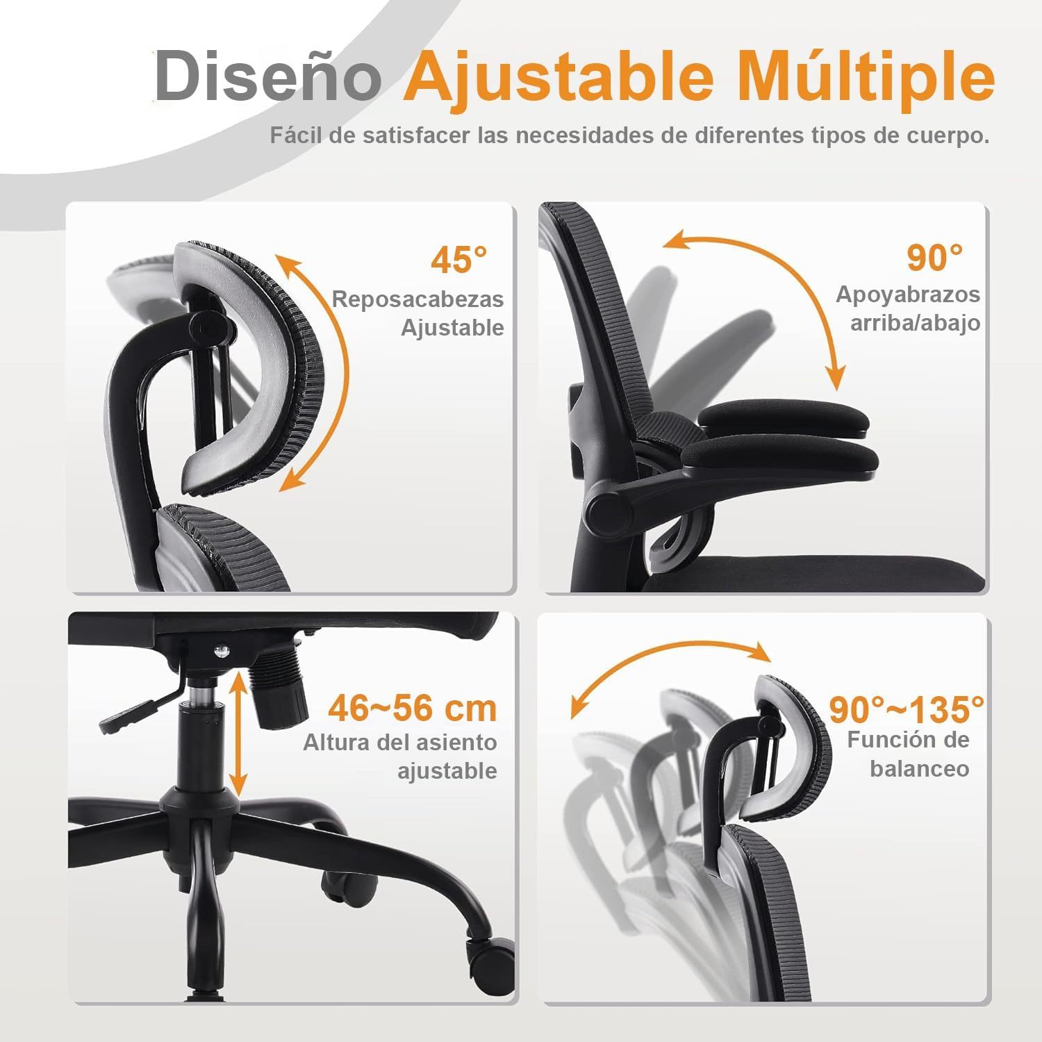 HOMEMAKE FURNITURE Silla Oficina ergonómica de Respaldo Alto con Soporte Lumbar Ajustable Altura reclinable descansabrazos Ajustables Silla Gamer sillas para Escritorio Silla ergonomica Rosa