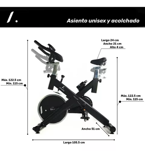 Ayara Bicicleta EstÃ¡tica Fija Spinning Fitness Cardio Bici01 Color Negro
