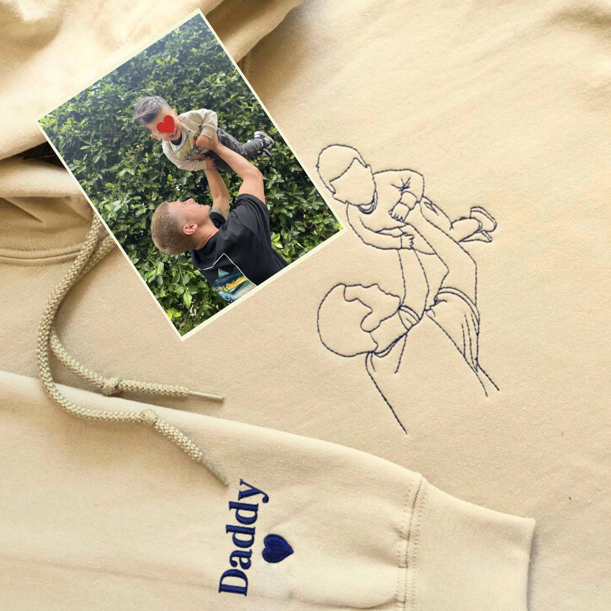 Personalized Portrait Father's Day Gifts for Father and Son Sweatshirts, Hoodies