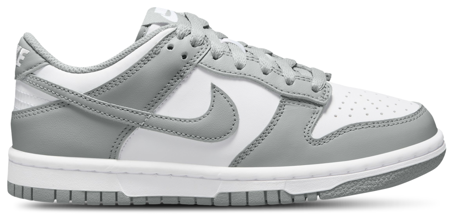 Nike Dunk Low - Kids - White/White/Light Smoke Grey - Image 1