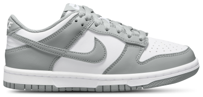 Nike Dunk Low - Kids - White/White/Light Smoke Grey - Image 1