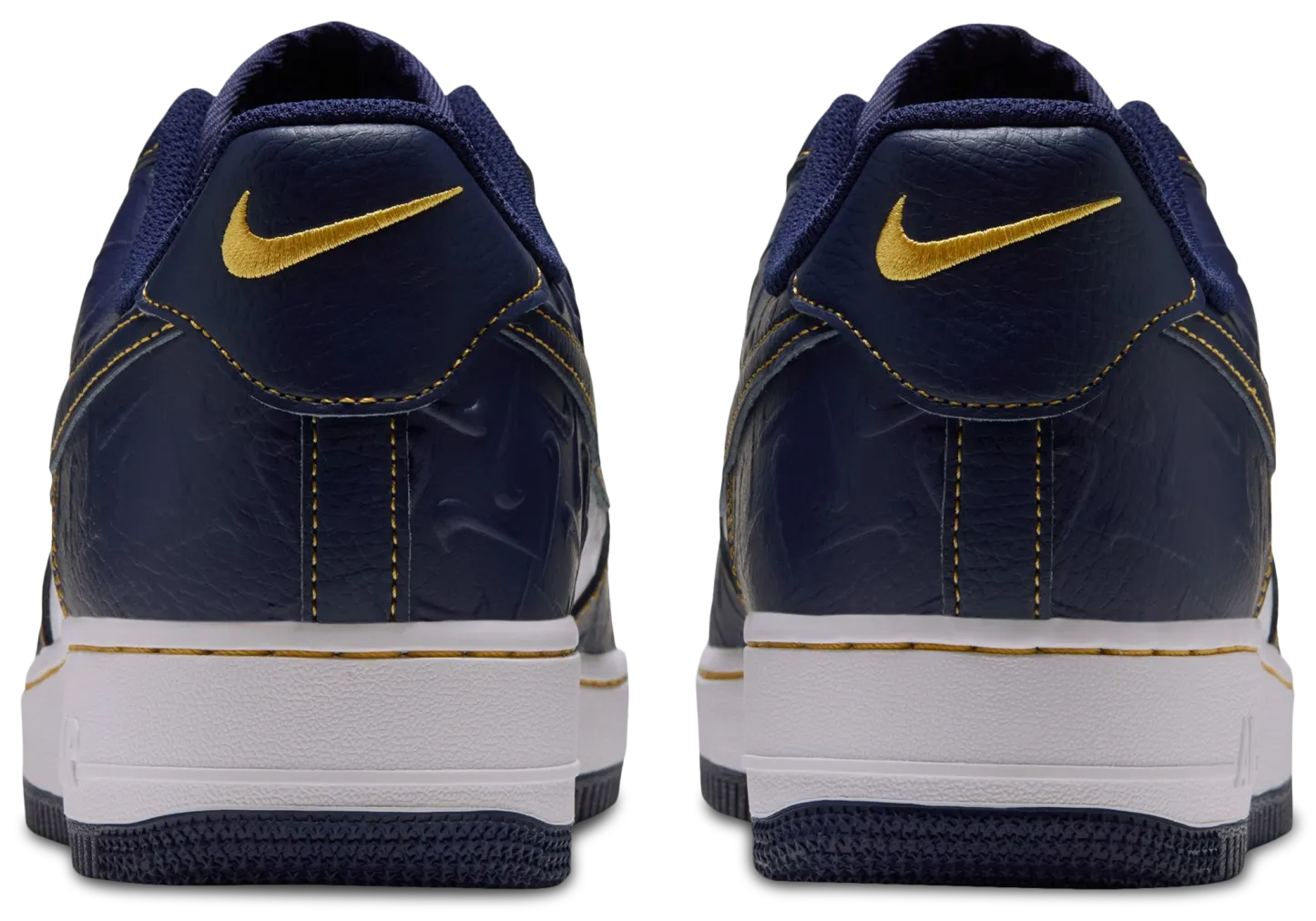 Nike Air Force 1 Low LE - Summit White/Yellow Ochre/Midnight Navy - Image 3