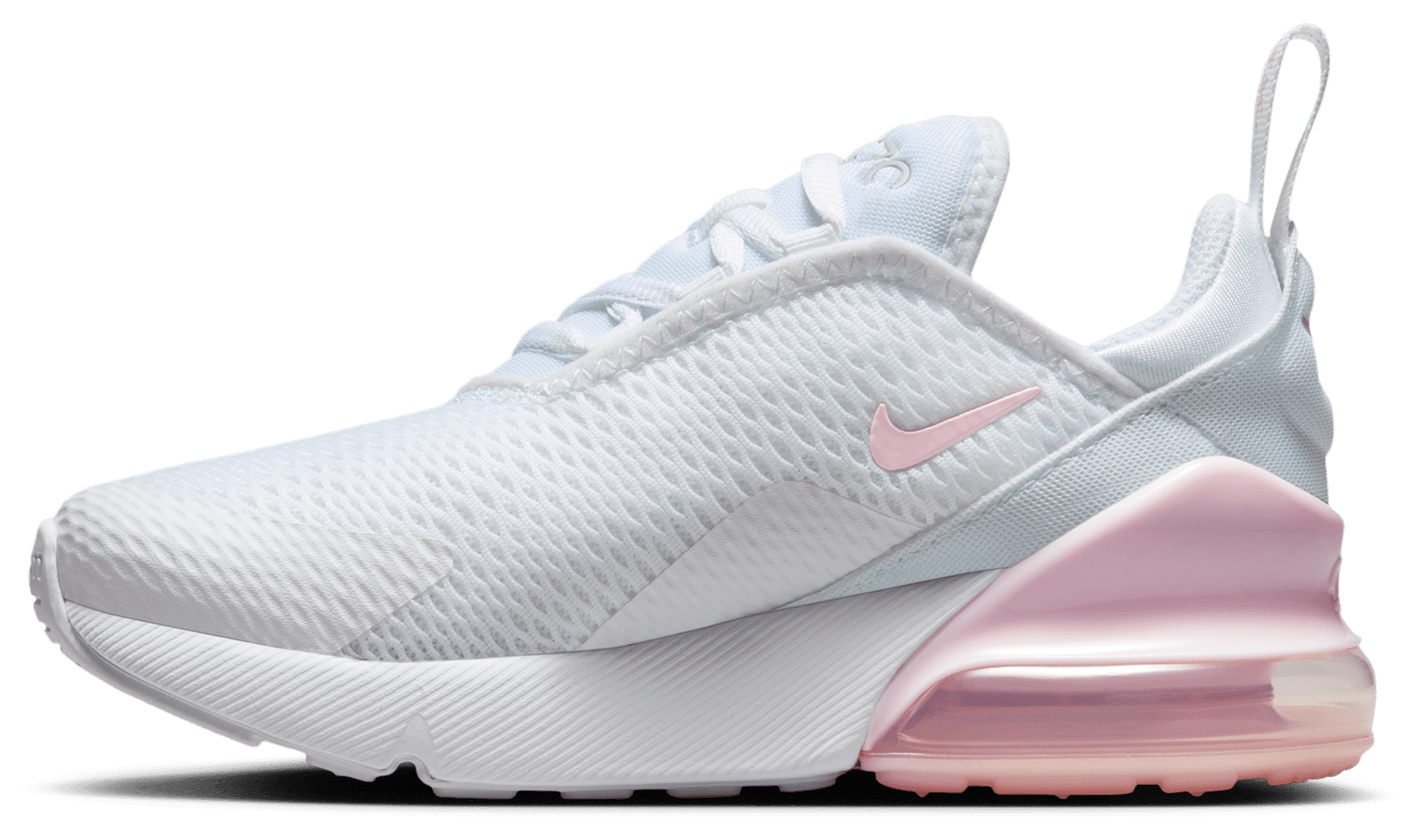 Nike Air Max 270 童款 - White/Pink Foam/Lt Smoke Grey - Image 2