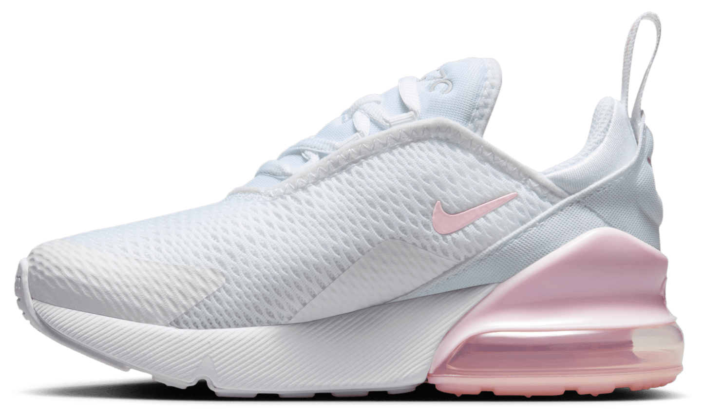 Nike Air Max 270 童款 - White/Pink Foam/Lt Smoke Grey - Image 2
