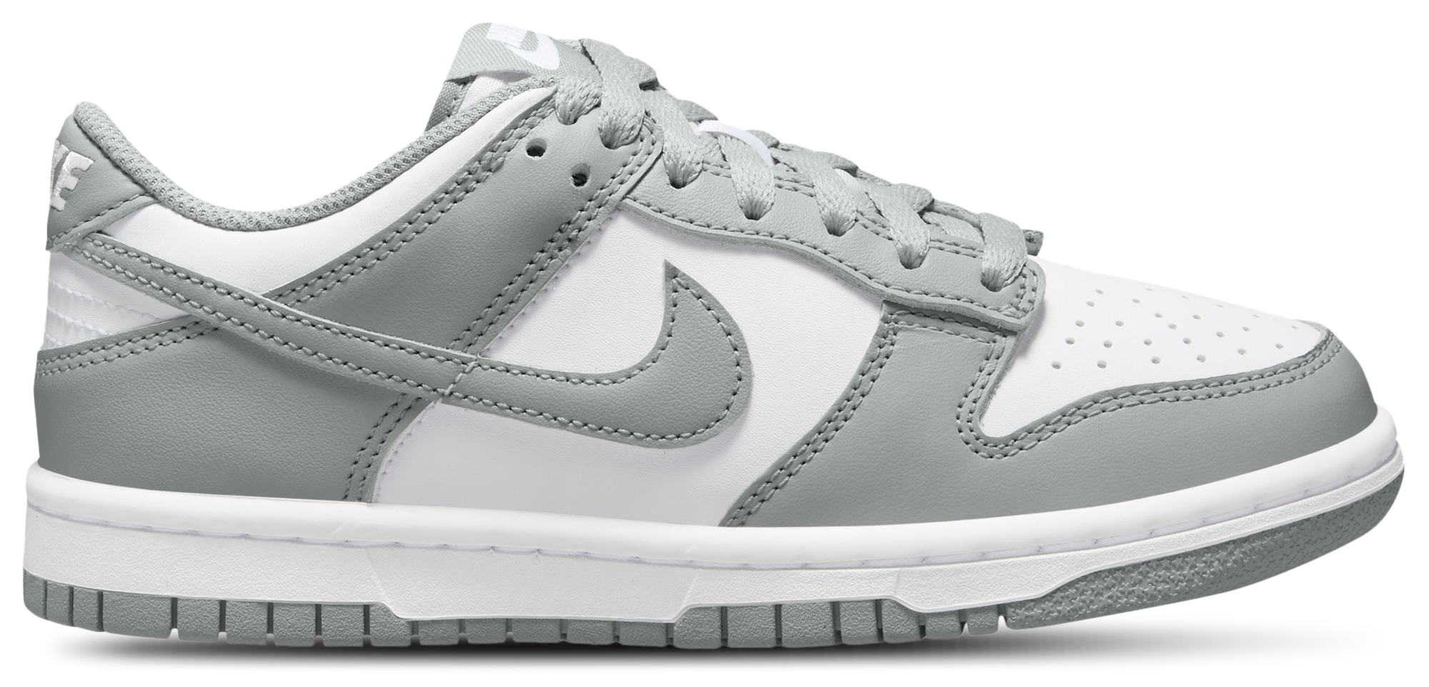 Nike Dunk Low 童款 - White/White/Light Smoke Grey - Image 1