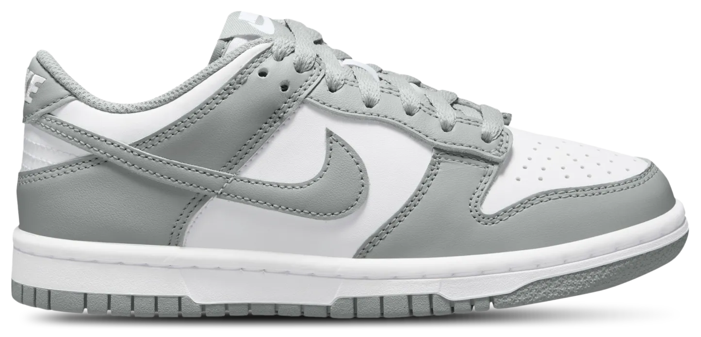 Nike Dunk Low 童款 - White/White/Light Smoke Grey - Image 1