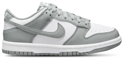 Nike Dunk Low 童款 - White/White/Light Smoke Grey - Image 1