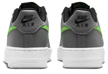 Nike Air Force 1 Low 童款 - Black/Lime Blast/Smoke Grey - Image 3